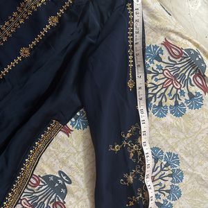 Navy Blue Embroidered Kurta