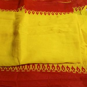 Cotton Bangali Saree But Some Turmeric Stain...