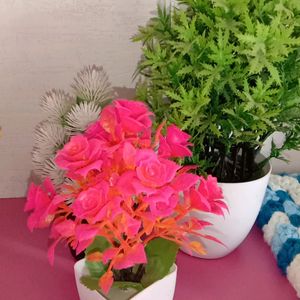 Pink Artificial Plant With Pot.