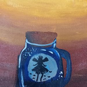 Canvas Painting With Shading Fairy In A Jar