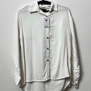 New White Oversized Cotton Shirt