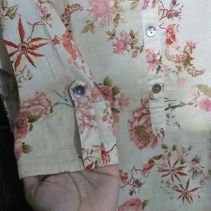 Cream Floral Kurta