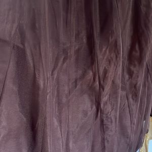 Dark Brown Skirt With Golden Border