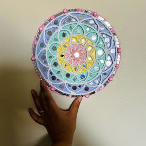 Wall hanging handmade lippan art in mandala design