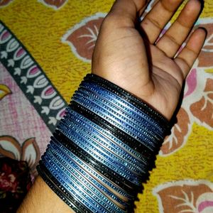 Black,Blue,And, Light Blue Aesthetic Metal Bangel