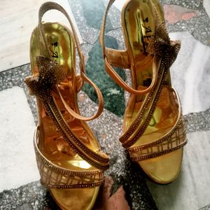 Golden Pencil Heels