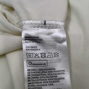 H&M Women White Solid Sports Sweatshirt