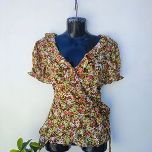 Floral Wrap Up Top