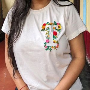 Handmade Embroidery Customise Tshirt