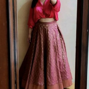 Pure Banarsi Silk Lehenga Skirt Self Made