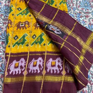 Pure Silk Hathi Popat Saree