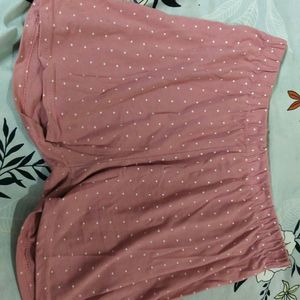 Pink Polka Dot Shorts For Daily Wear