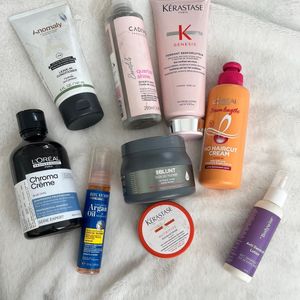 Combination Of Skincare And Haircare Products