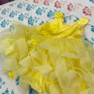 Yellow Colour Beutiful Frock For Party