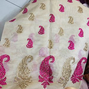 Super Net Handmade Embroidery All over Saree