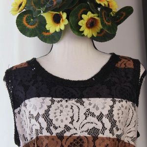 Sequin Neck Lace Top