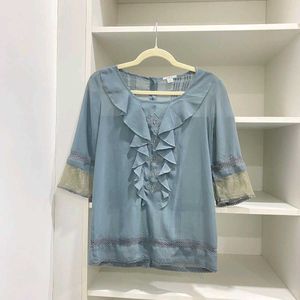 Women's Ruffle Top In Deep Teal