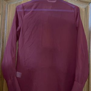 Maroon Georgette Tie Up Shirt