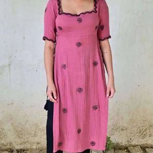 Mauve Rose embroided kurti