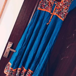 Elegant Royal Blue 💙 Flared Anarkali Kurta