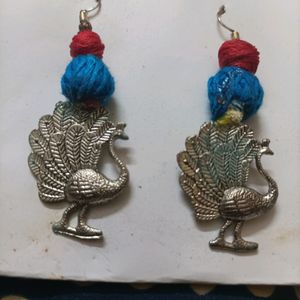 Handicraft Beads Necklace With Peacock Earings