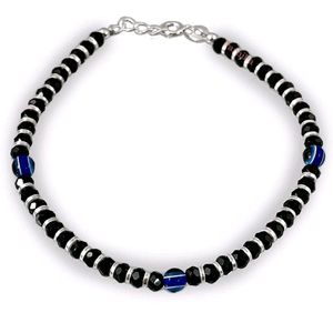 925 Pure Silver 3 Evil Eye Beads Anklet (1 Piece)