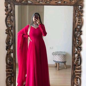 Brand New Maroon Anakali Suit With Dupatta