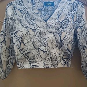 Women Snake Printed Crop Top