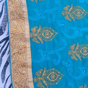 beautiful saree embroiding work