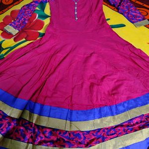 Pink And Blue Anarkali