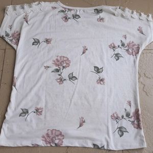 White floral Korean Top