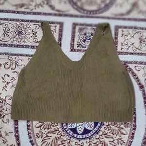 Women Winter V Neck Short Crochet Top