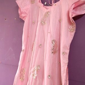 Stiched Baby Pink Sequin Kurti