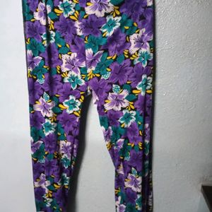 Flowery printed purple nd black combination heram pant