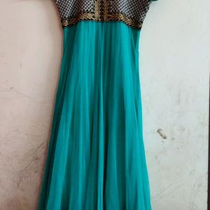 Sea Green Colour Net Anarkali Gown