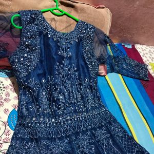 Blue Royal Gown With Shrug