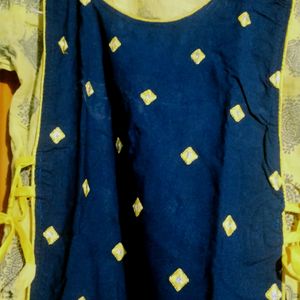 Combo Kurti Set Black & Green, Blue& Yellow