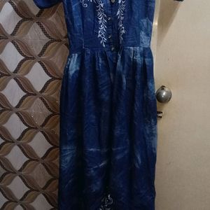 Denim Frock For Girls