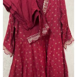 Maroon Anarkali