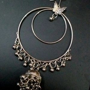 Silver Jhumki Earrings