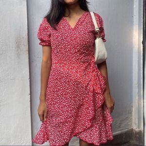 Floral Red Dress