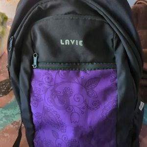 Black And Purple Lavie Backpack