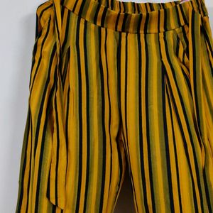 Yellow Strapped Trouser For Women