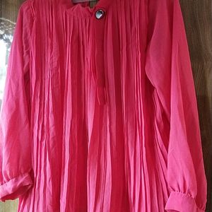 Pink Pleated Top