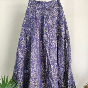 Shae Navy Printed Lehenga (Women's)