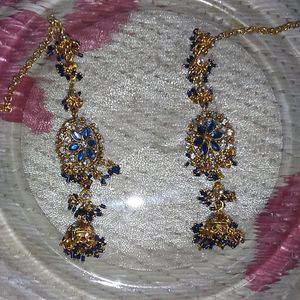 Jewellery Set With Mangtika Earrings And Necklace