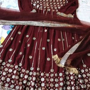 Maroon Gown Set