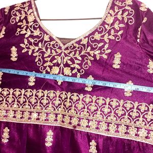 Wine Purple Sharara Lehenga Choli With Dupatta