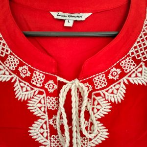 Embroidery Red Top