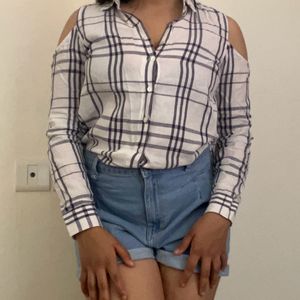 Cotton Off Shoulder Shirt